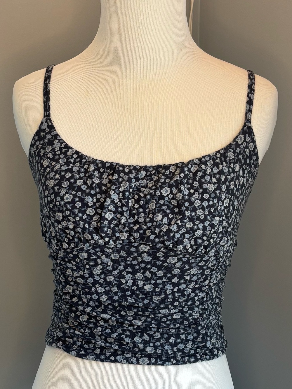Hollister Navy Floral Smocked Cami